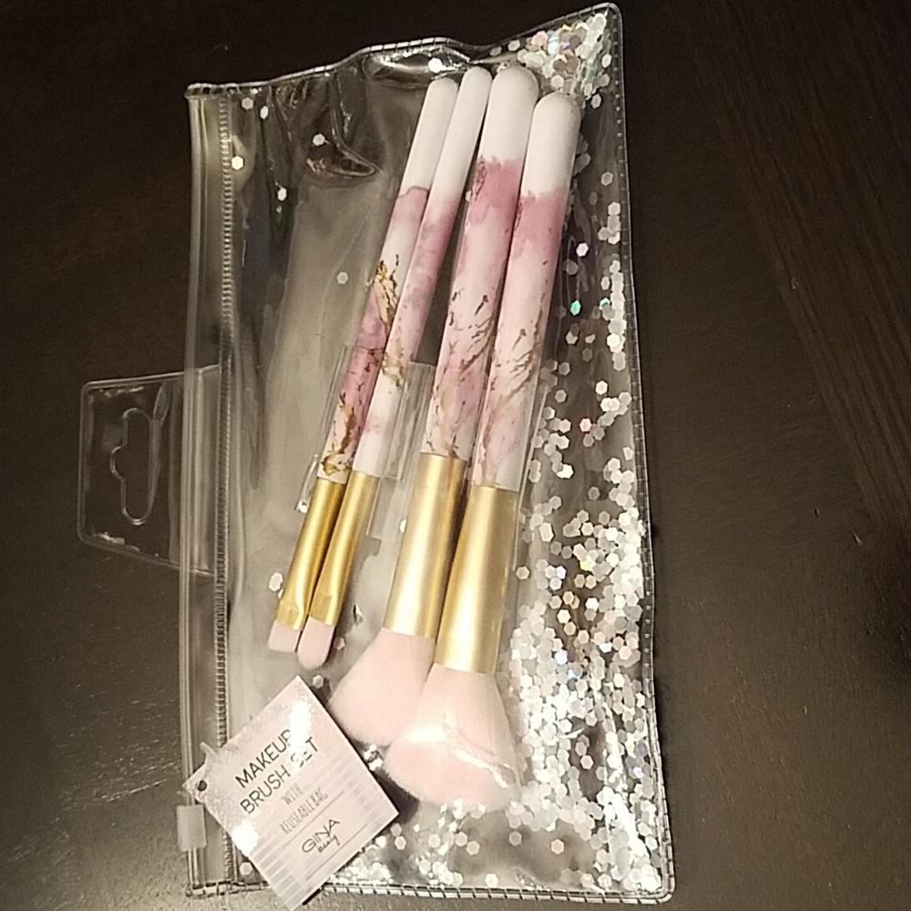 Marble Makeup Brush Set in Reusable Bag